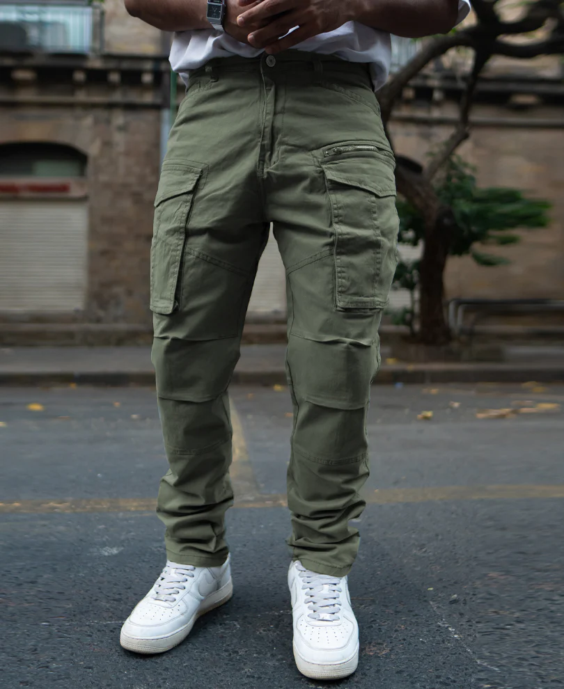 Olive Regular Fit Cargo Pant - Image 2