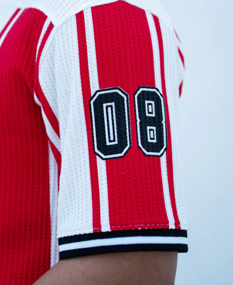 Red Printed Stripe Graphic T-Shirt - Image 3