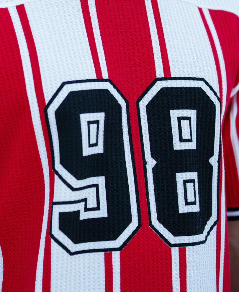 Red Printed Stripe Graphic T-Shirt - Image 4