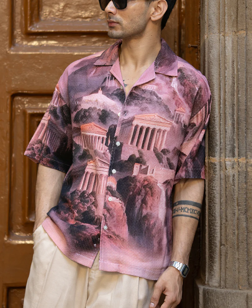 Roman Architecture Print Shirt 100% Cotton - Image 2