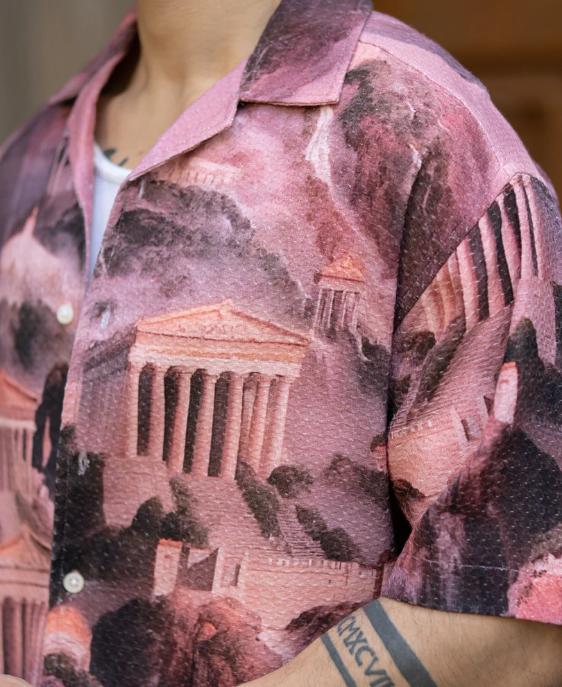 Roman Architecture Print Shirt 100% Cotton - Image 3