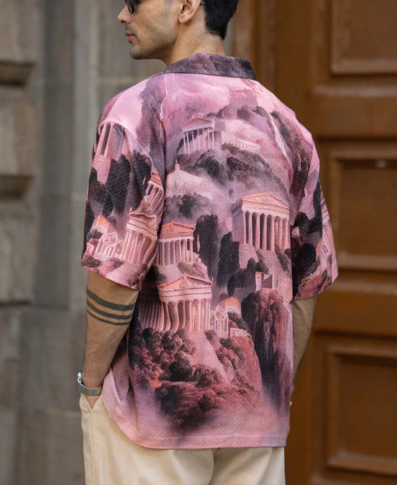 Roman Architecture Print Shirt 100% Cotton - Image 5