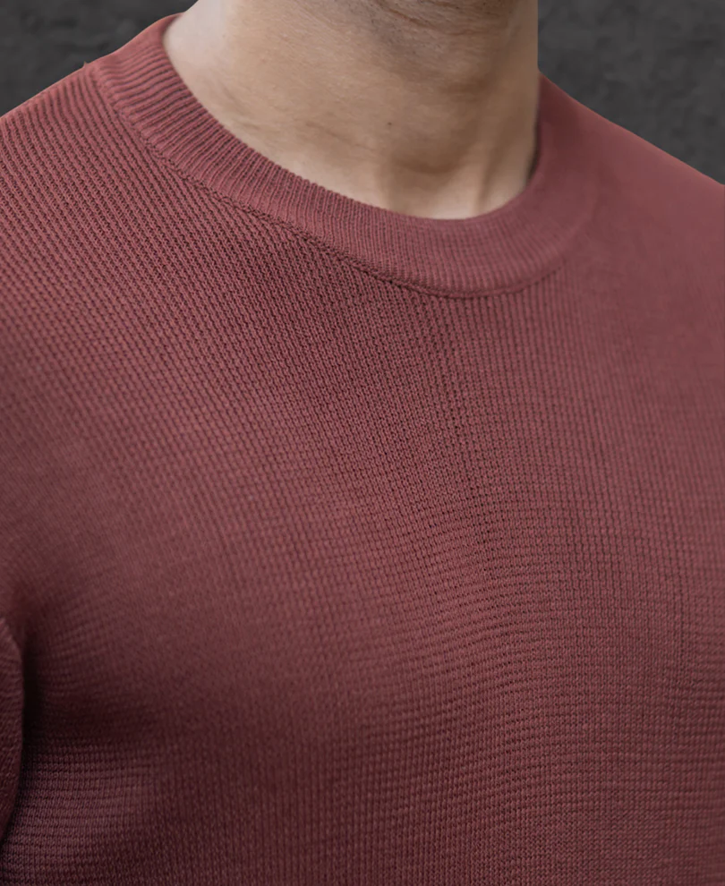 Rust Ombre Knit T-Shirt