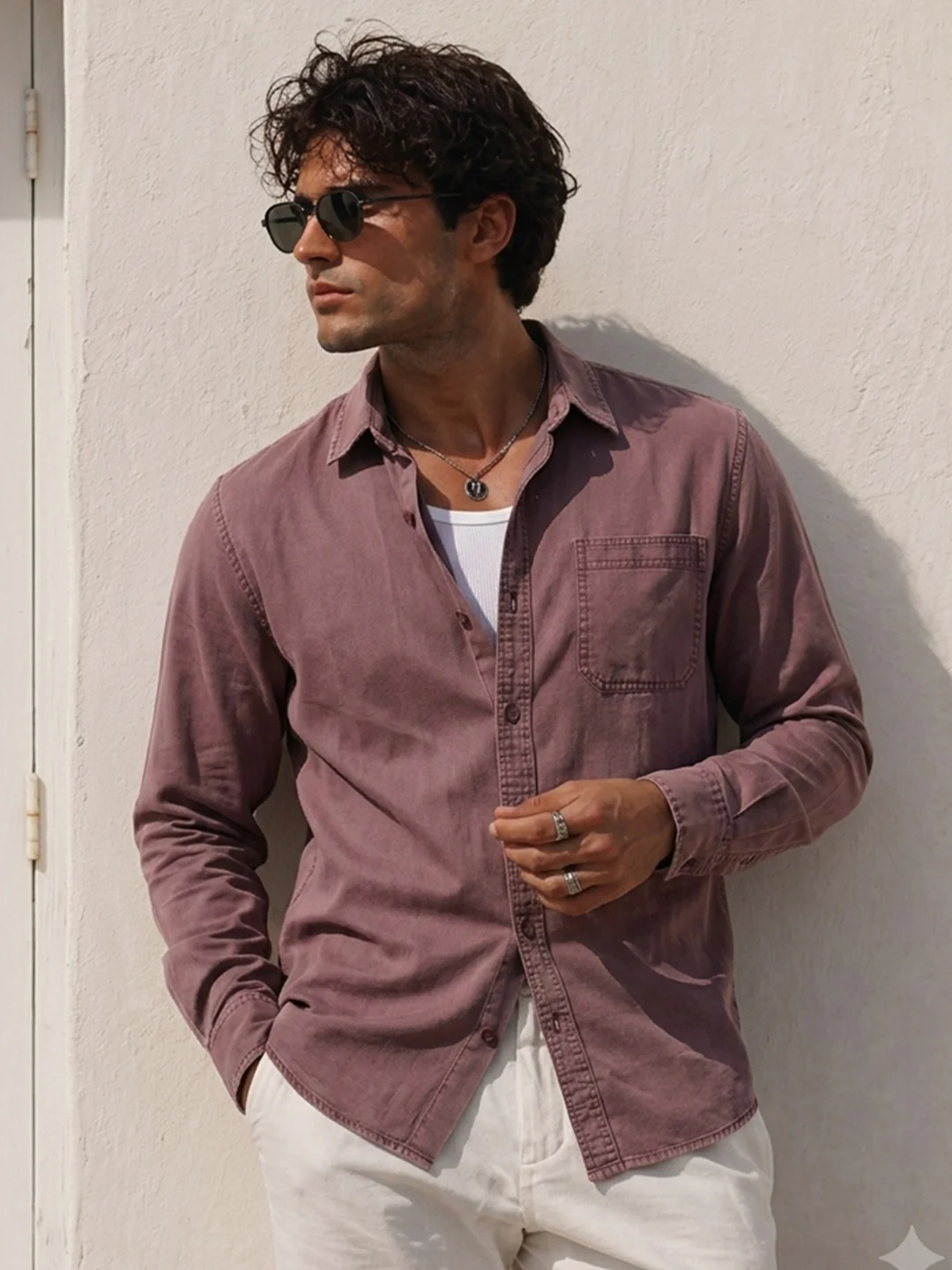 Rust Washed Structured Shirt - Image 2