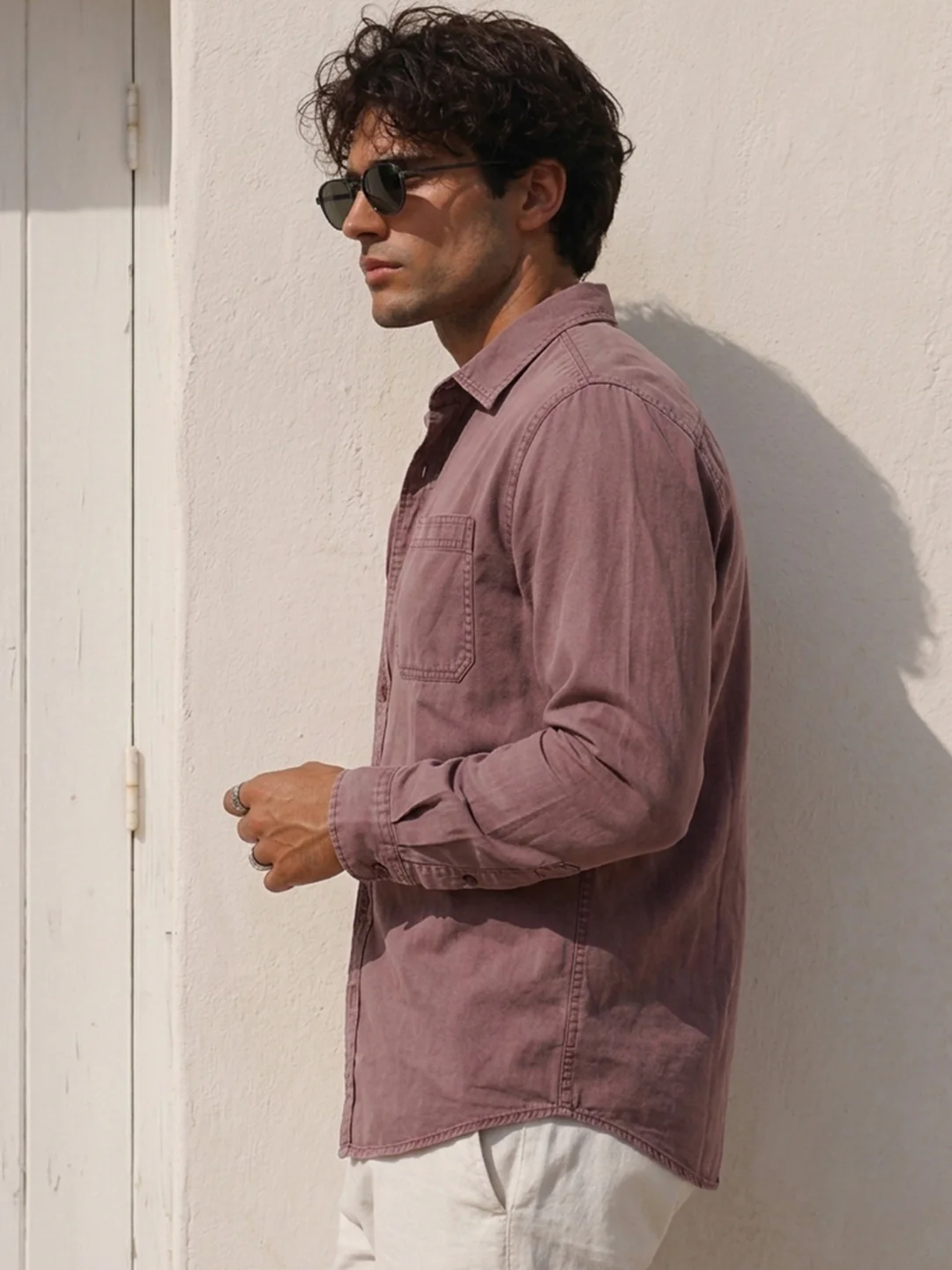 Rust Washed Structured Shirt - Image 4
