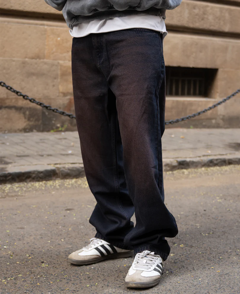 Tinted Dark Blue Baggy Jeans - Image 3