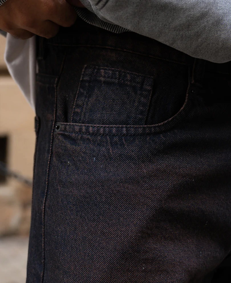 Tinted Dark Blue Baggy Jeans - Image 4