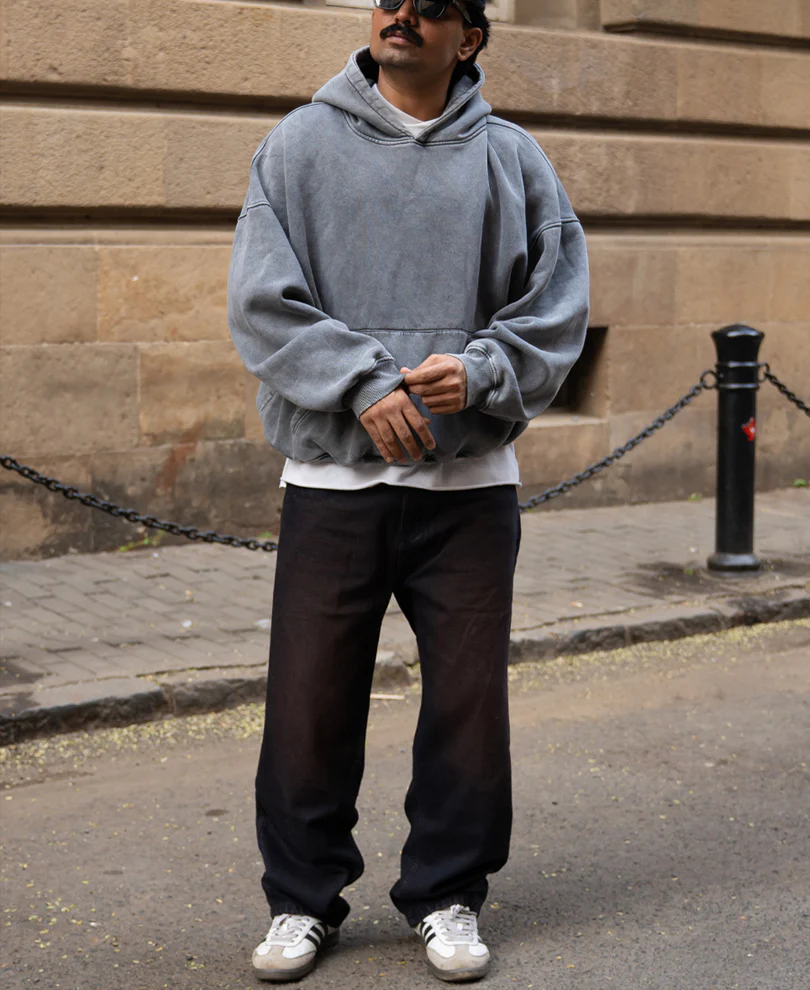Tinted Dark Blue Baggy Jeans - Image 6