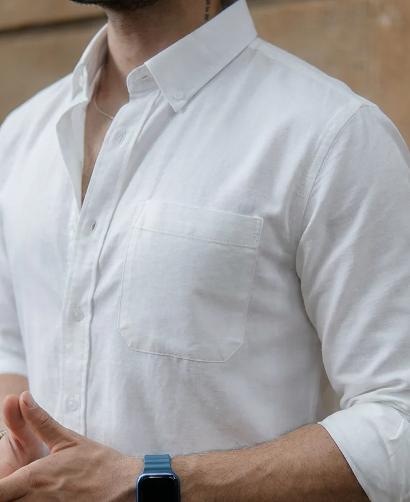 White Double Cloth Shirt - Image 4