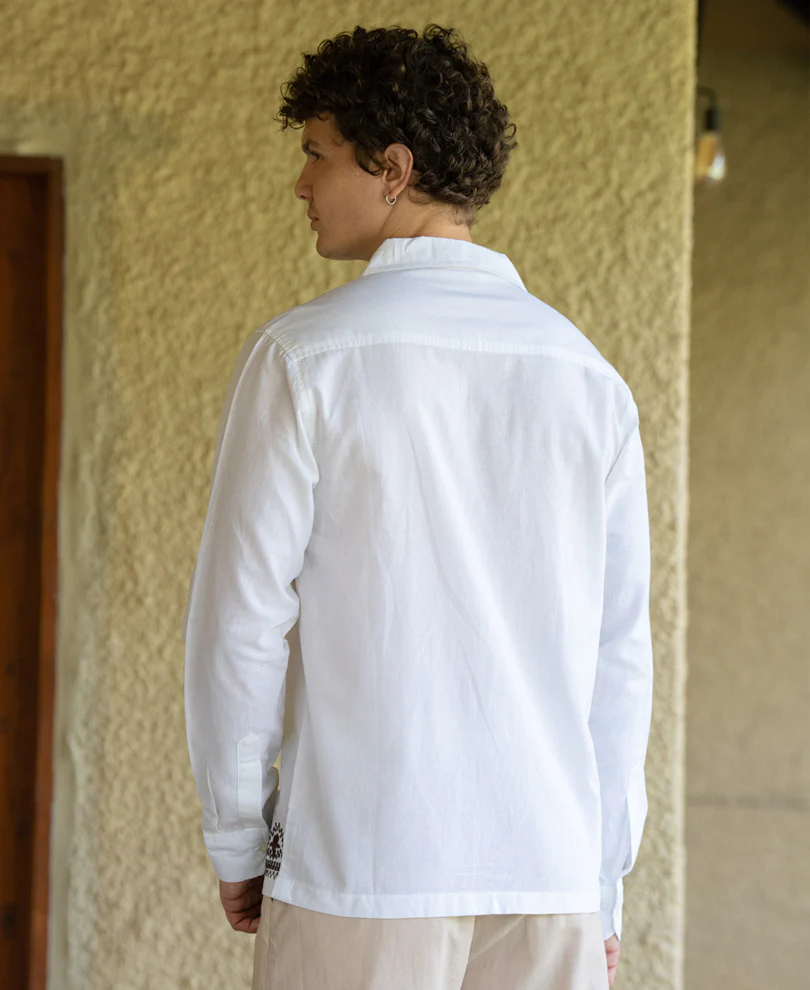 White Embroidered Shirt 100% Cotton - Image 5
