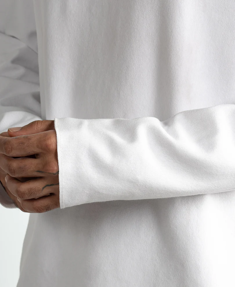 White Rib Knit T-Shirt - Image 3