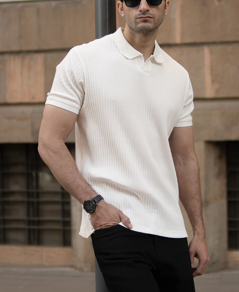White Rib T-Shirt - Image 2