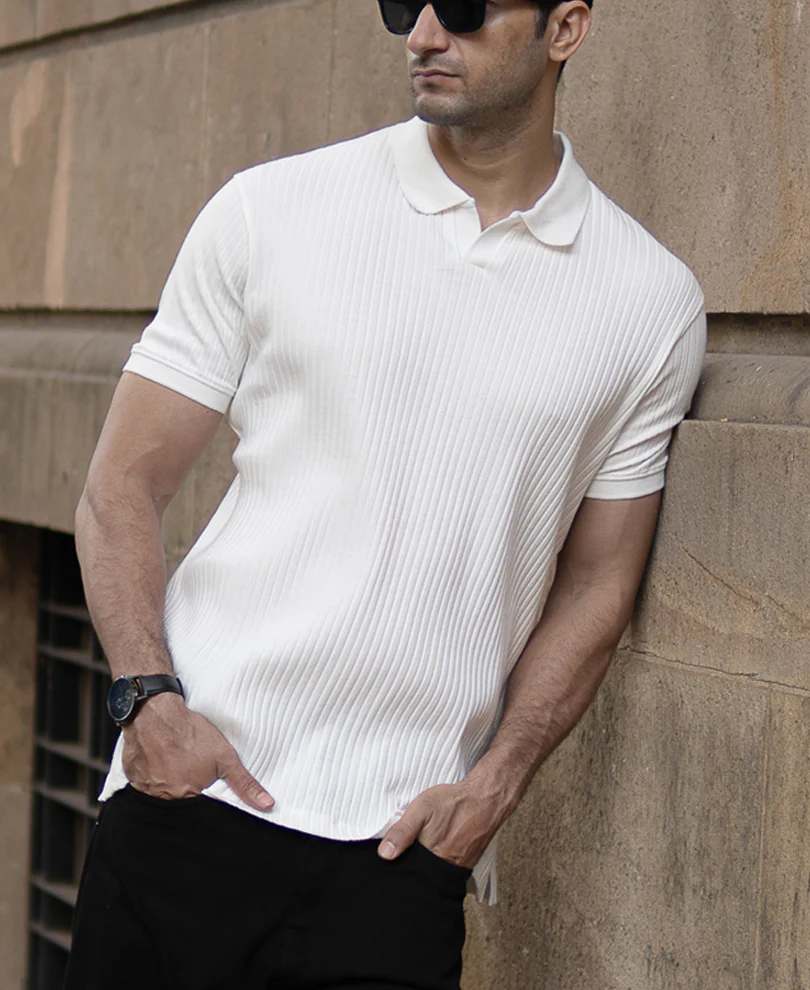 White Rib T-Shirt - Image 4