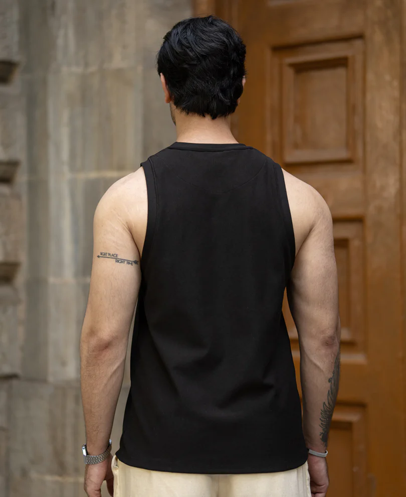 White Ribbed Vest With Patch - Image 5