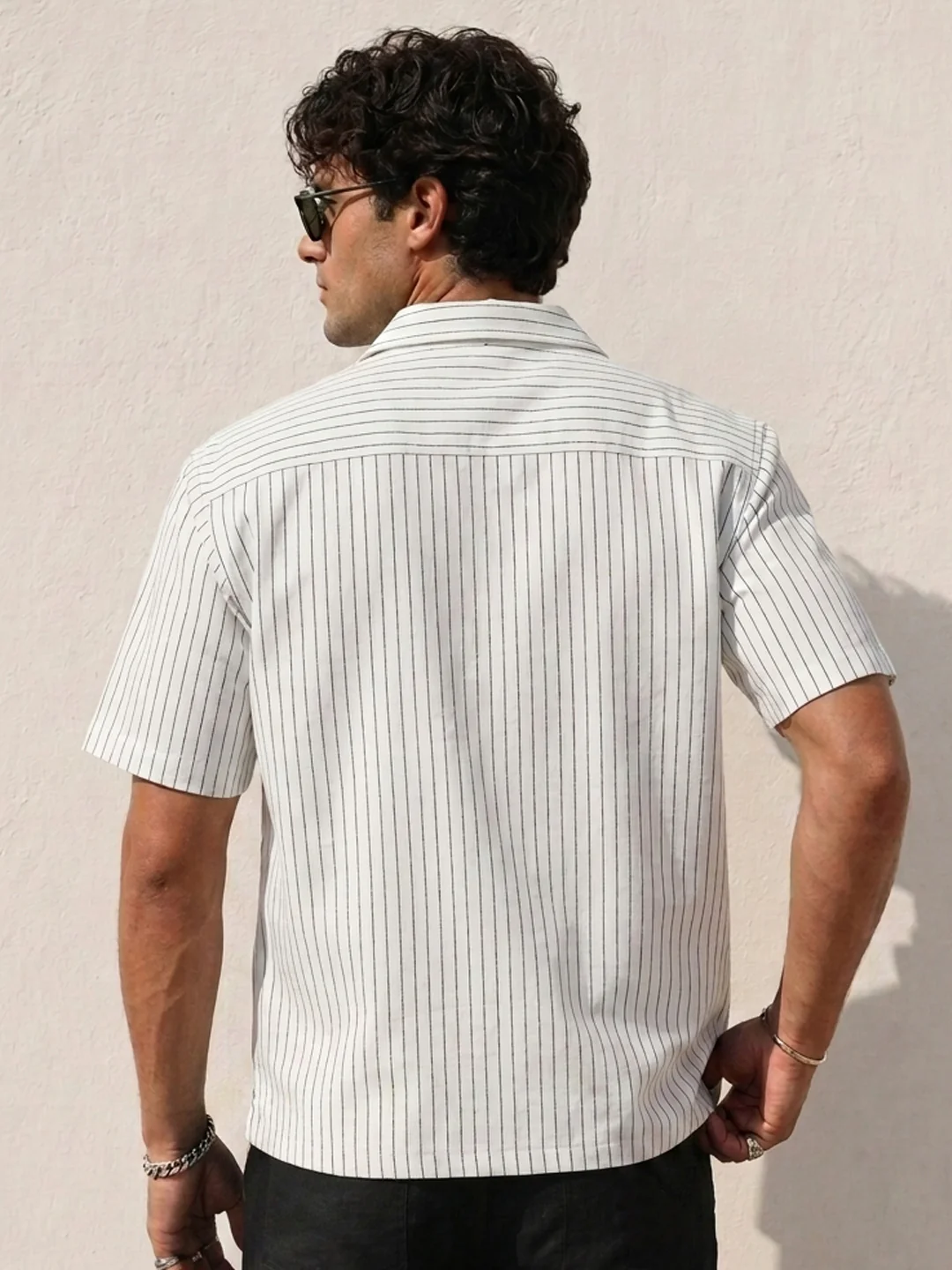 White Striped Zipper Shirt - Image 5