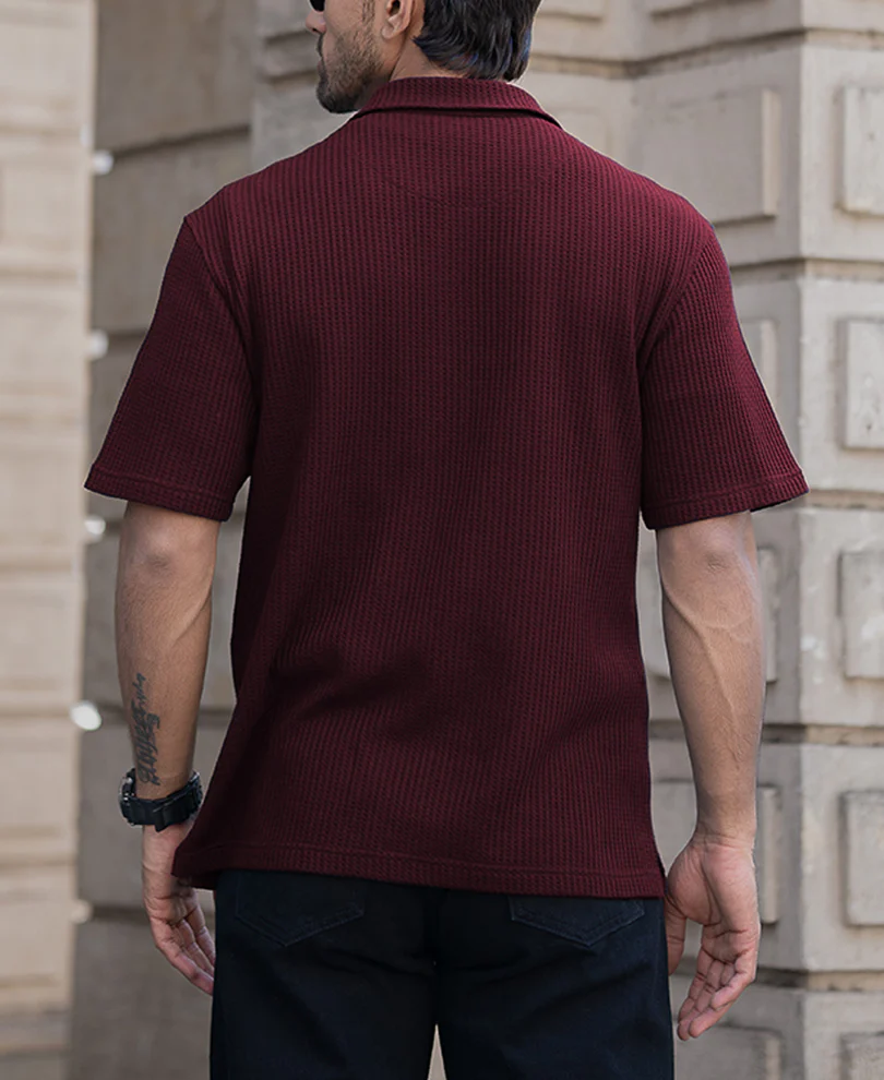 Wine Oversized Half Sleeves T-Shirt - Image 5