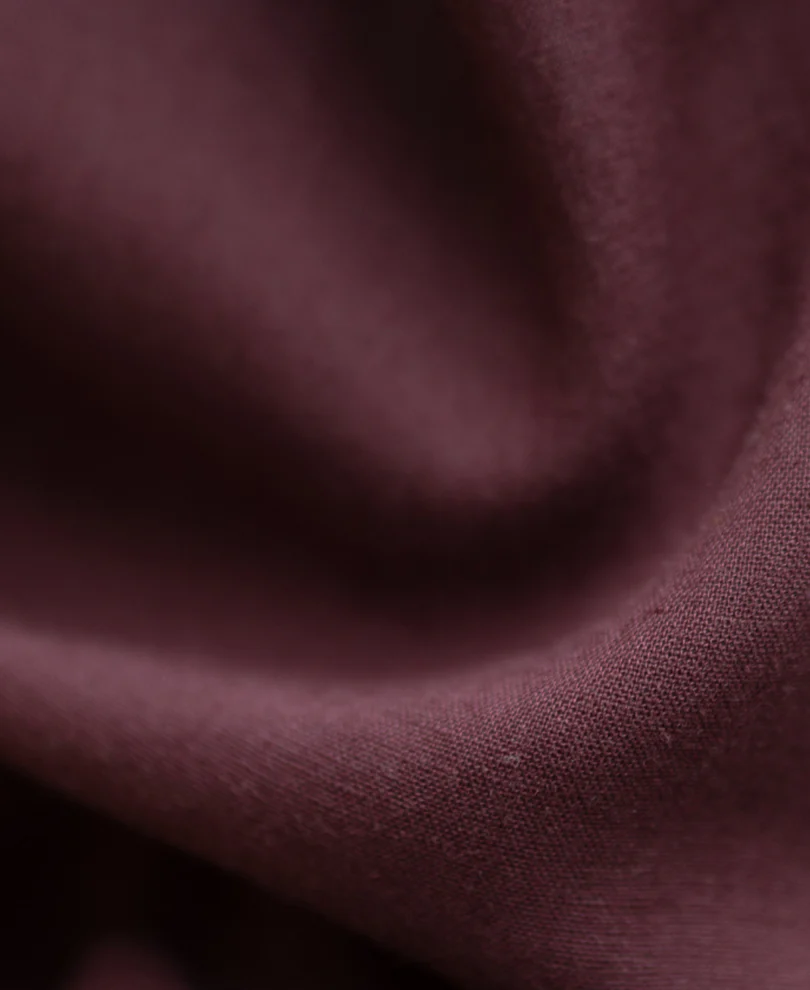 Wine Printed Linen Shirt - Image 4