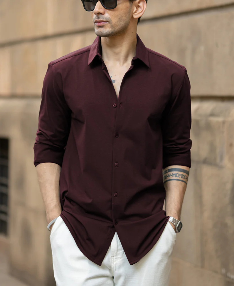 Wine Stretch Shirt - Image 2