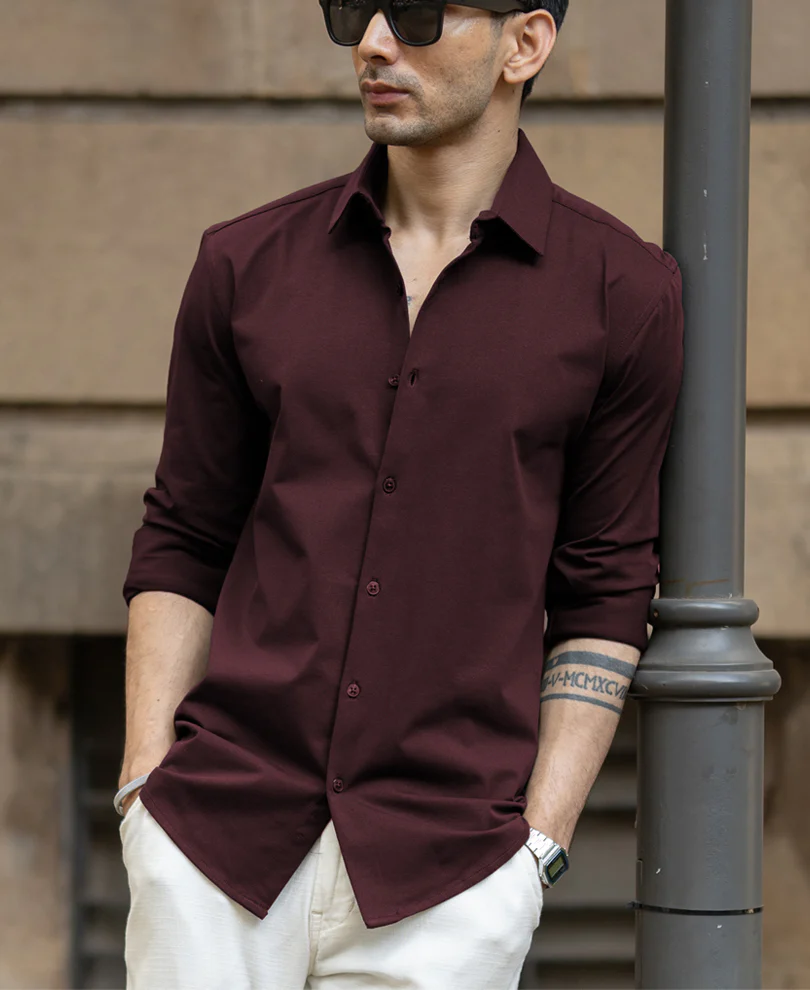 Wine Stretch Shirt - Image 3